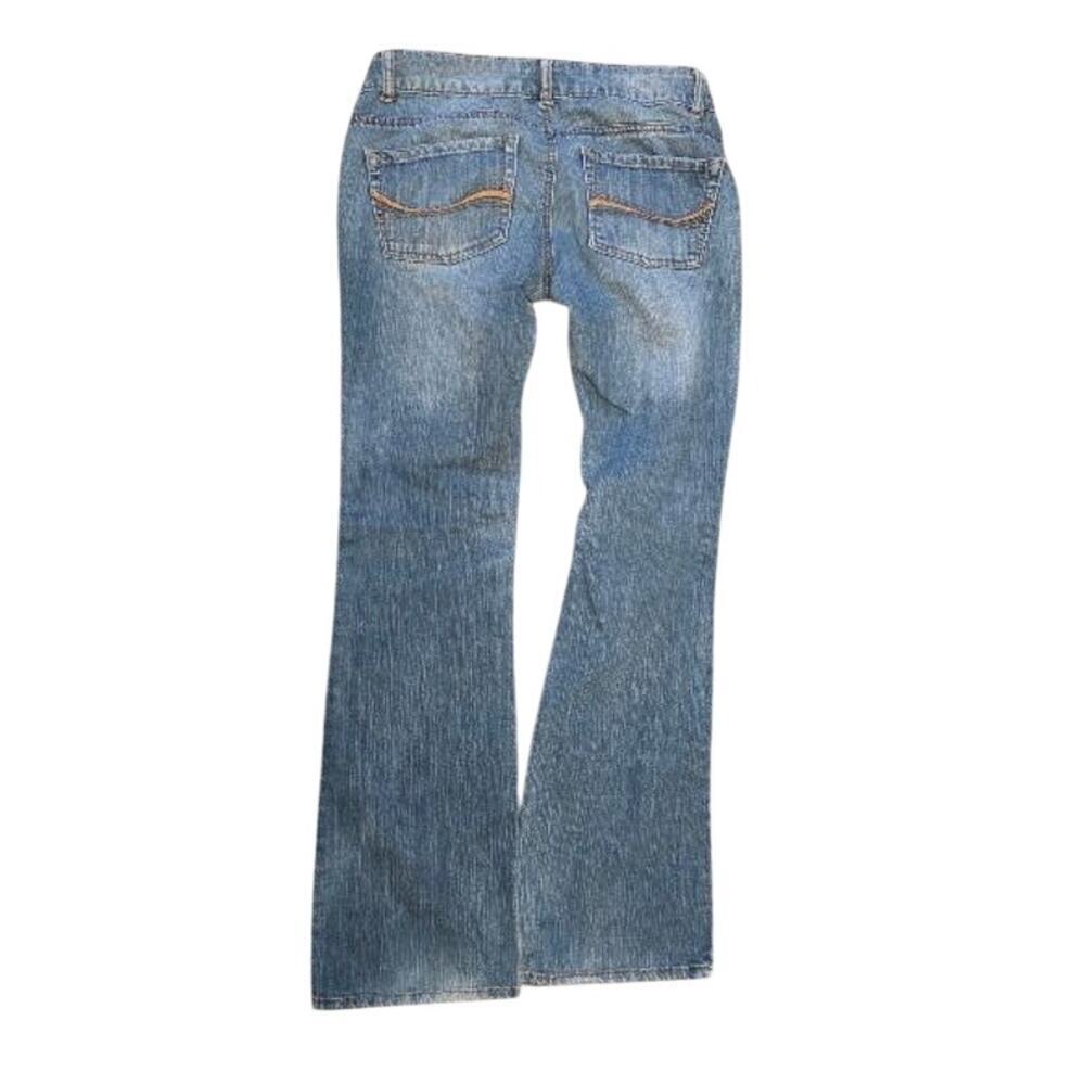 SO Womens Size 5 Bootcut Jeans Light Wash Stretch Denim Low Rise Y2K